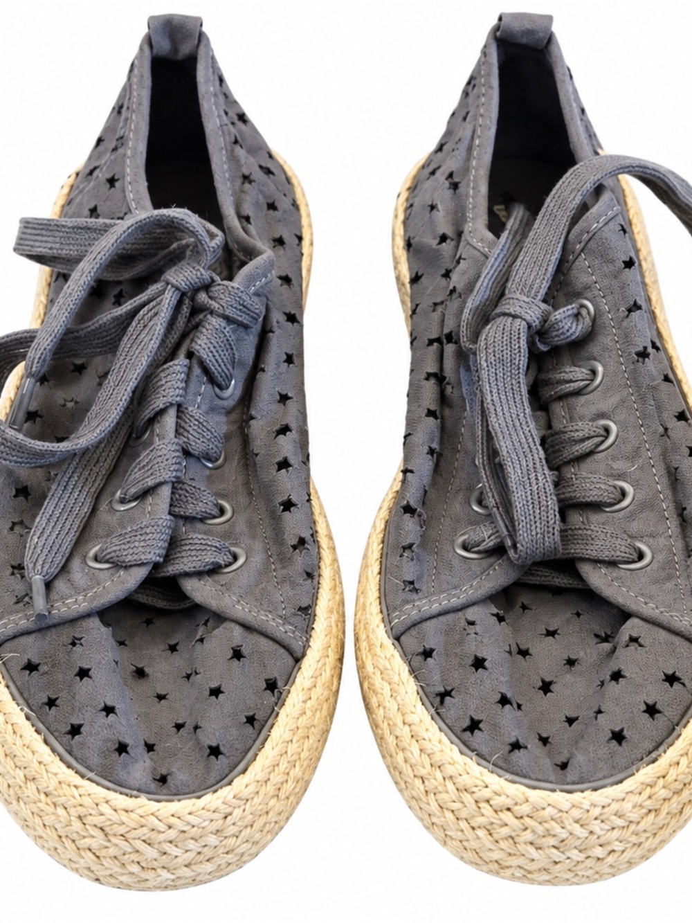 Universal Thread Jena Gray Star Cutout Espadrille Sneakers Women’s Size 10